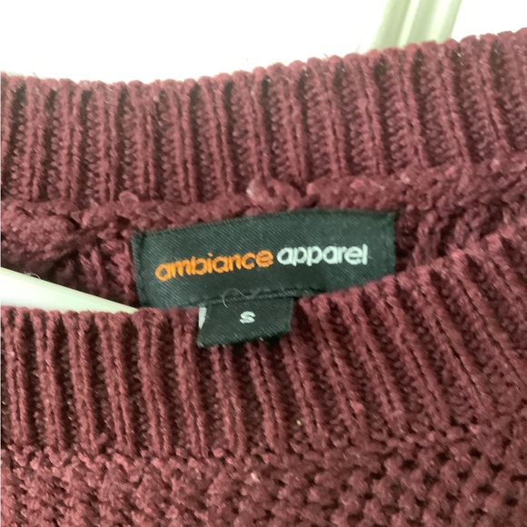 Women's Burgundy Sweater with Tie Detail on the back - Picture 3 of 4